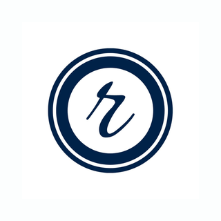 The Raveesh logo — navy roundel with a script r